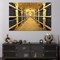 Wall of Wine Bottles Canvas Wall Art