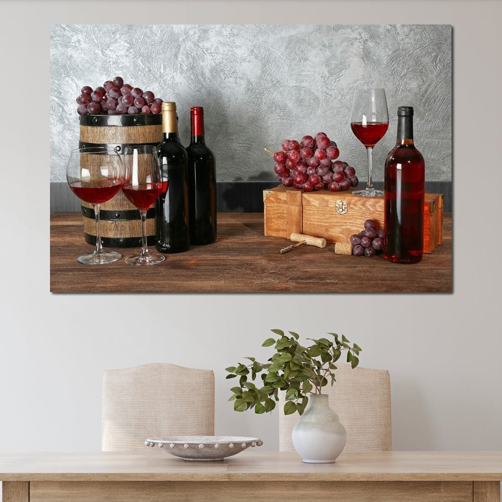 Red Wine Table Canvas Wall Art