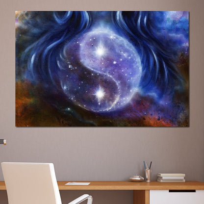 Yin Yang Stars Canvas Wall Art