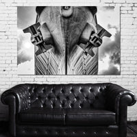 WWII Battleship Canvas Wall Art