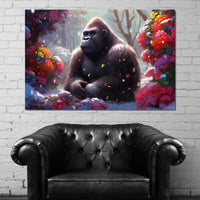 Winter Gorilla Canvas Wall Art