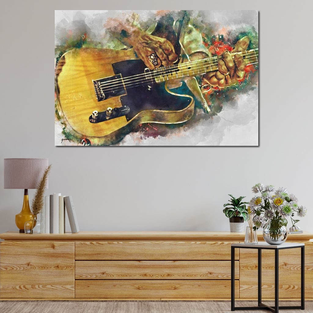 Keith Richards' Electric Guitar Canvas Wall Art
