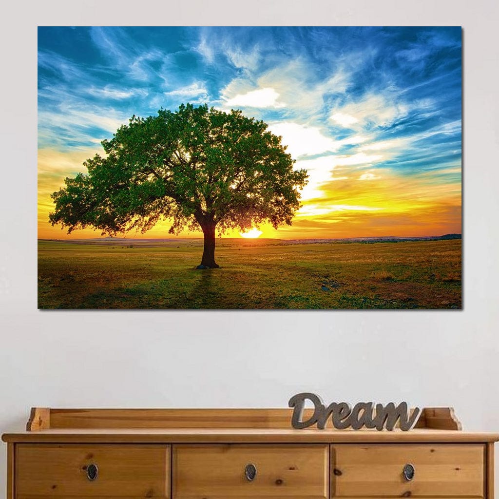Sunrise Tree Canvas Wall Art