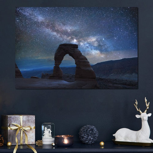 Arch Under the Milky Way Canvas Wall Art