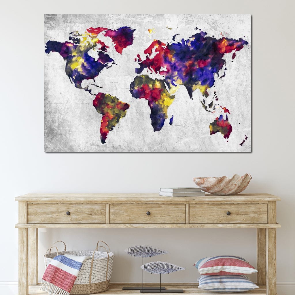 World Map 1 - Mateo Canvas Wall Art
