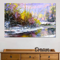 Winter Stream Canvas Wall Art