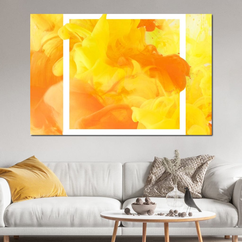 Yellow & Orange Smoke Canvas Wall Art