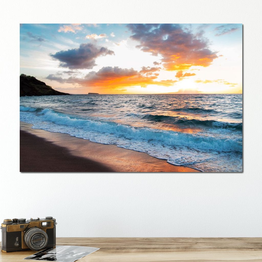 Maui Black Sand Beach Canvas Wall Art