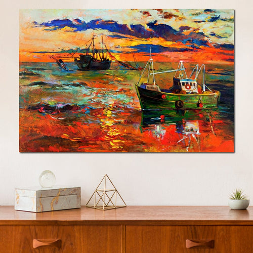 Fishing Boats Canvas Wall Art
