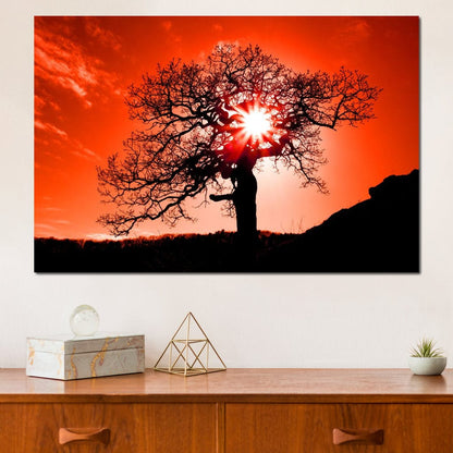 Red Dusk Canvas Wall Art