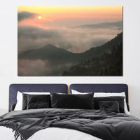 Fog over the Forest Canvas Wall Art