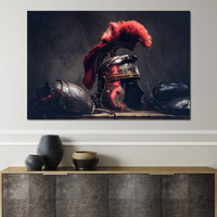 Roman Warrior Helmet Canvas Wall Art