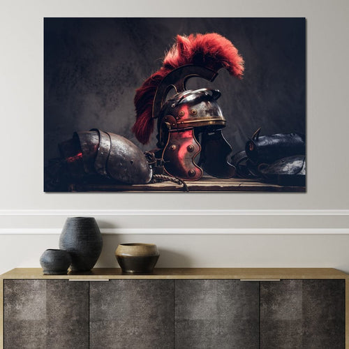 Roman Warrior Helmet Canvas Wall Art