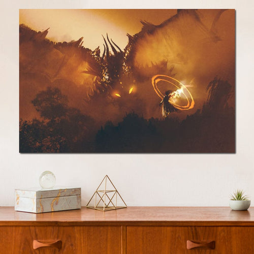 Epic Clash Canvas Wall Art