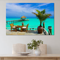 Coffee on the Beach Canvas Wall Art