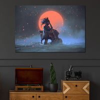 Mysterious Man Playing the Cello Canvas Wall Art