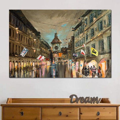 European City Canvas Wall Art