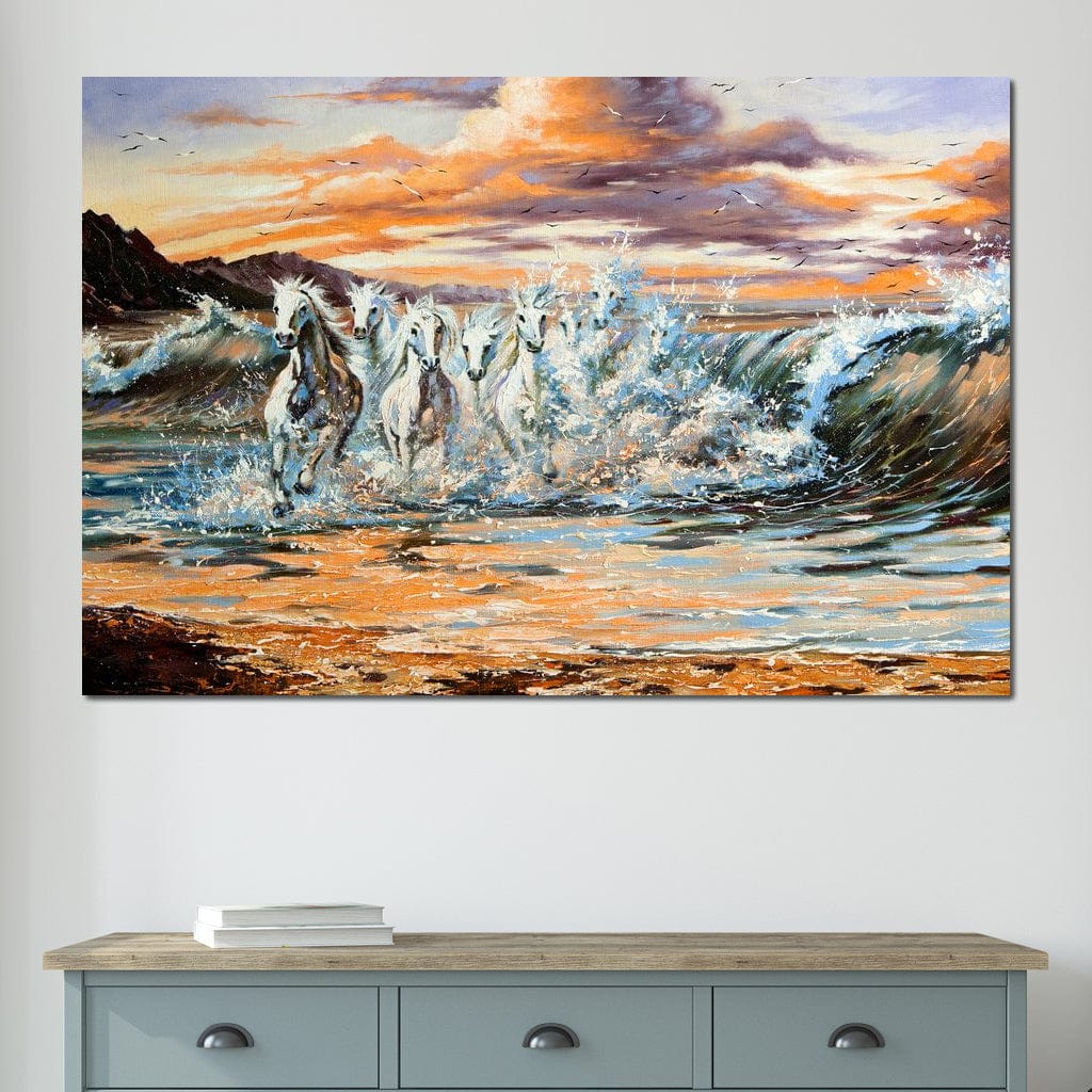 Horses Splash Canvas Wall Art