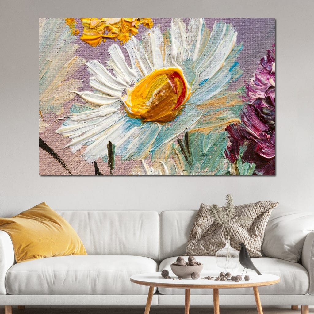 White Daisy Canvas Wall Art