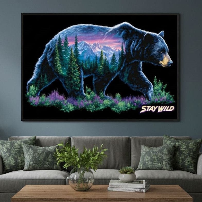 Mountain Spirit Bear Journey Canvas Wall Art
