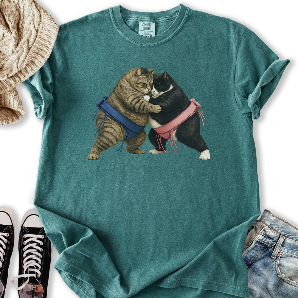 Sumo Wrestling Cats Relaxed Tee
