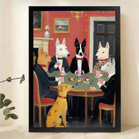 Dogs Playing Poker in Suits Wall Art - Classic Oil Painting Canvas Print