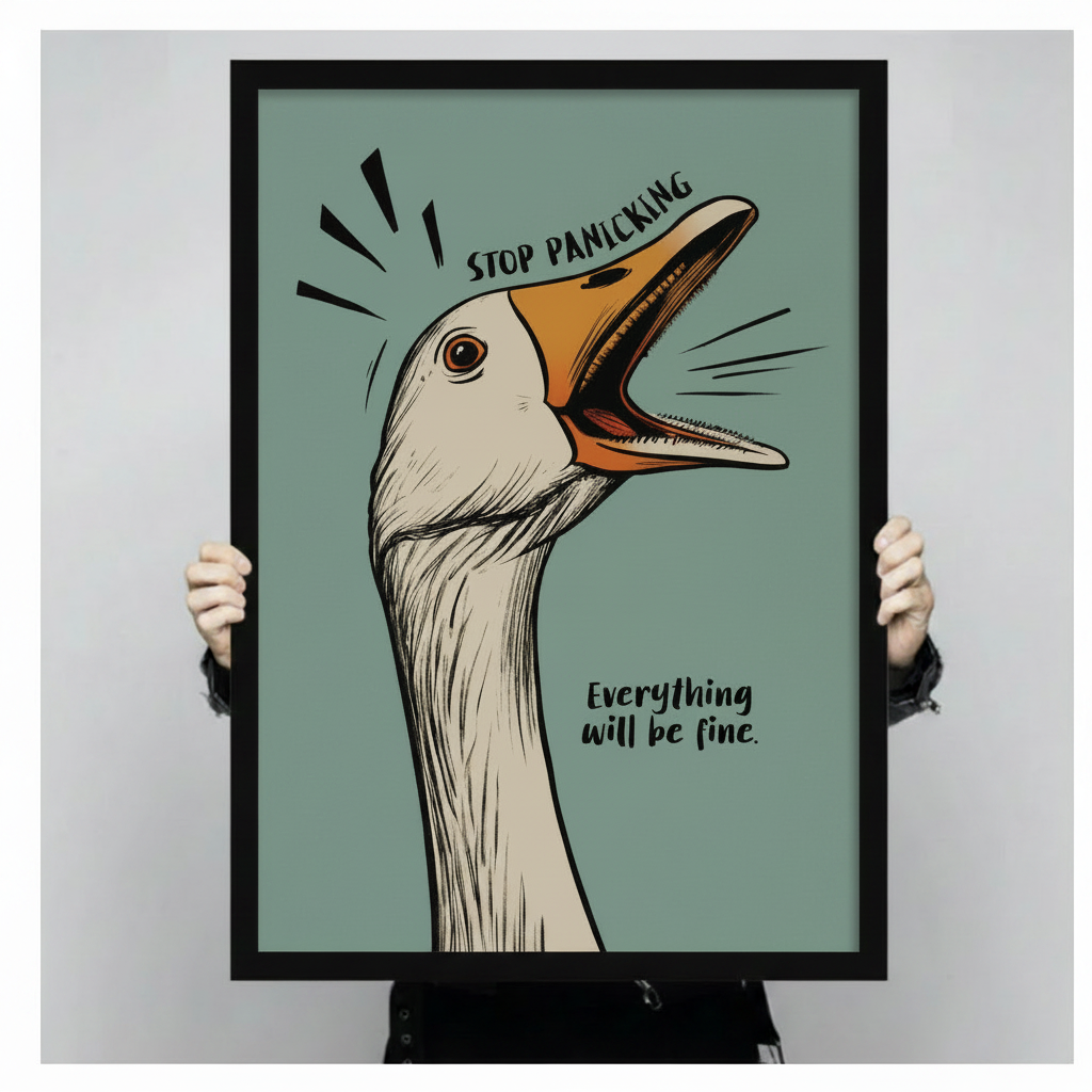 Stop Panicking Everything Will Be Fine Goose Canvas Art