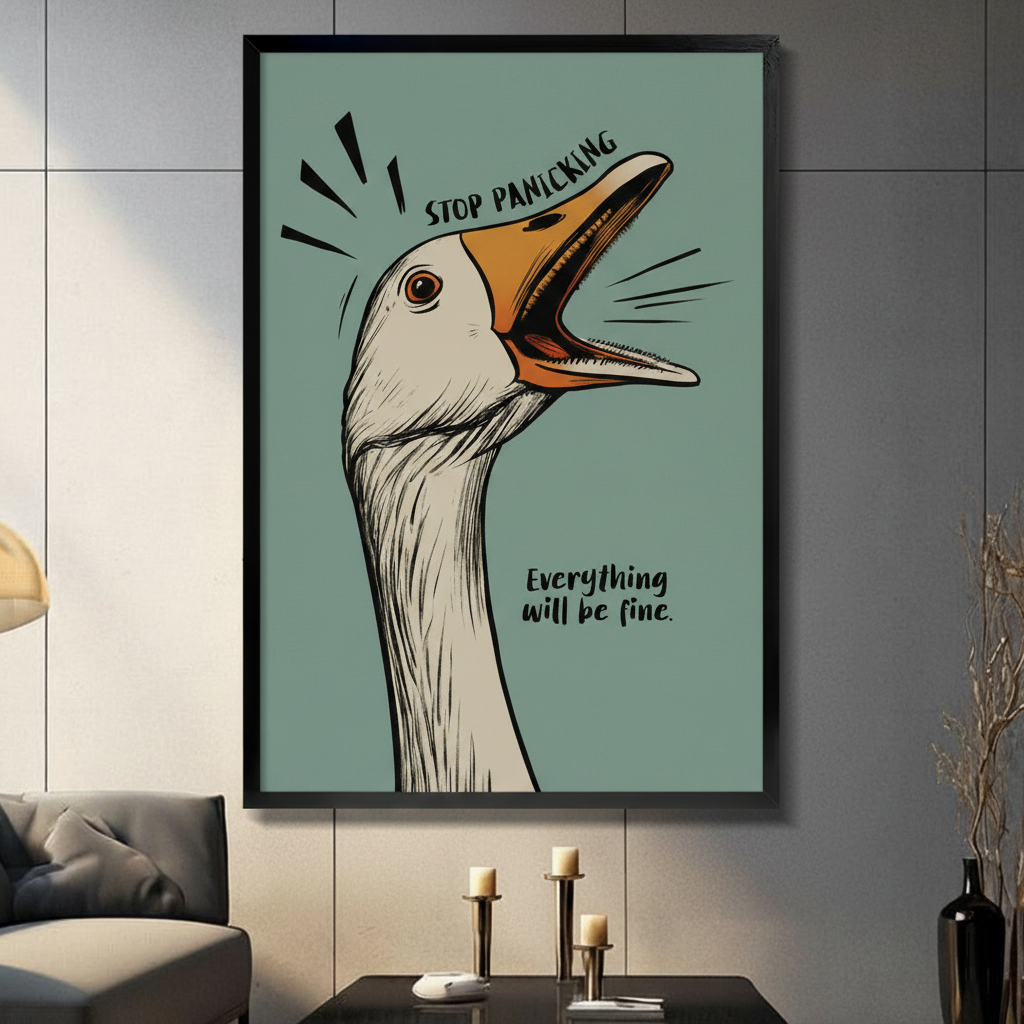Stop Panicking Everything Will Be Fine Goose Canvas Art