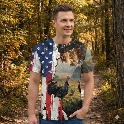 Realistic Patriotic Turkey Peaceful All Over Print Shirt