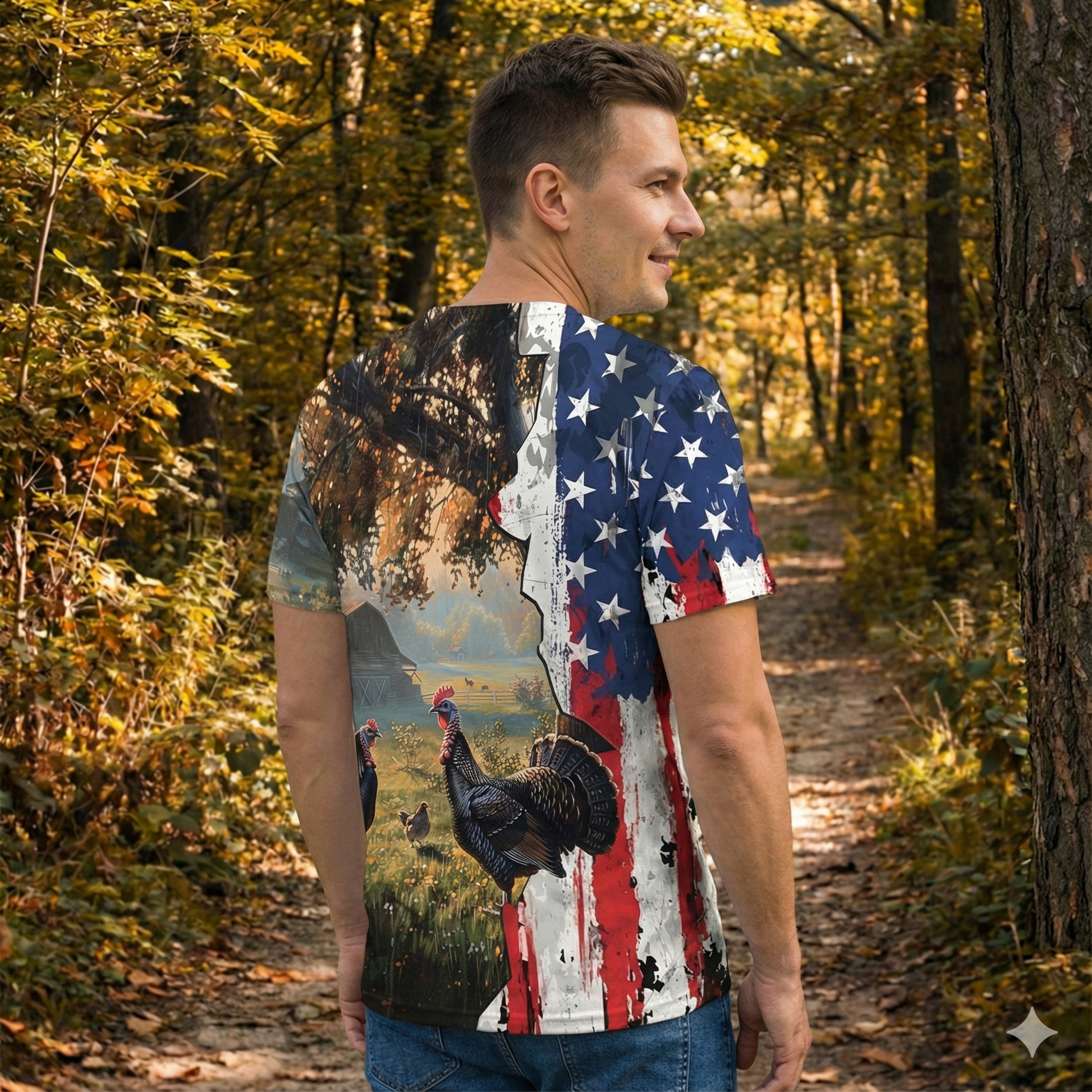 Realistic Patriotic Turkey Peaceful All Over Print Shirt