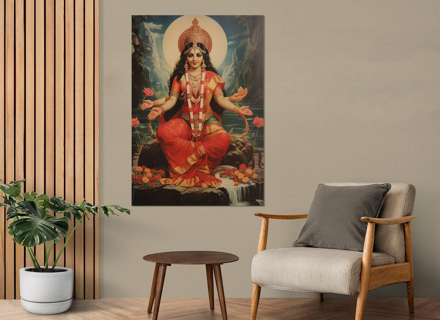 Goddess Mata Matangi Canvas – Indian Hindu Wall Art | Framed Ready to Hang
