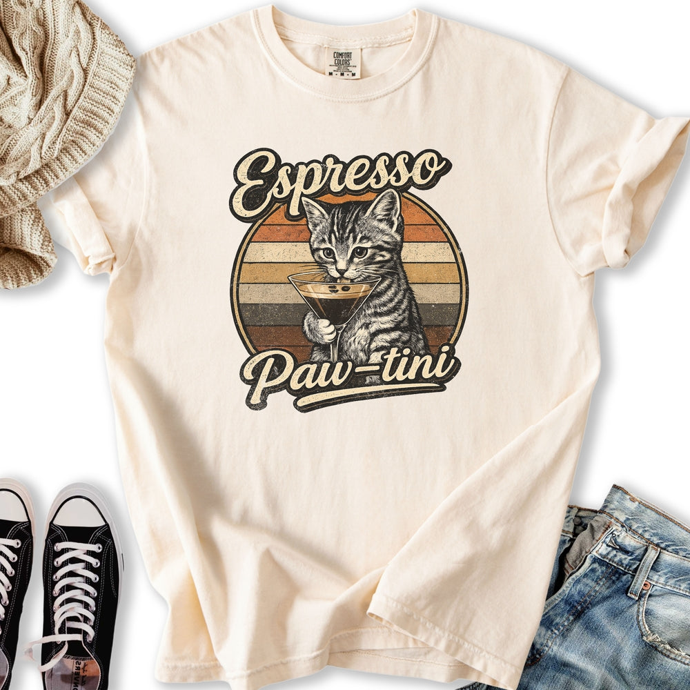 Espresso Pawtini Cat Relaxed Tee