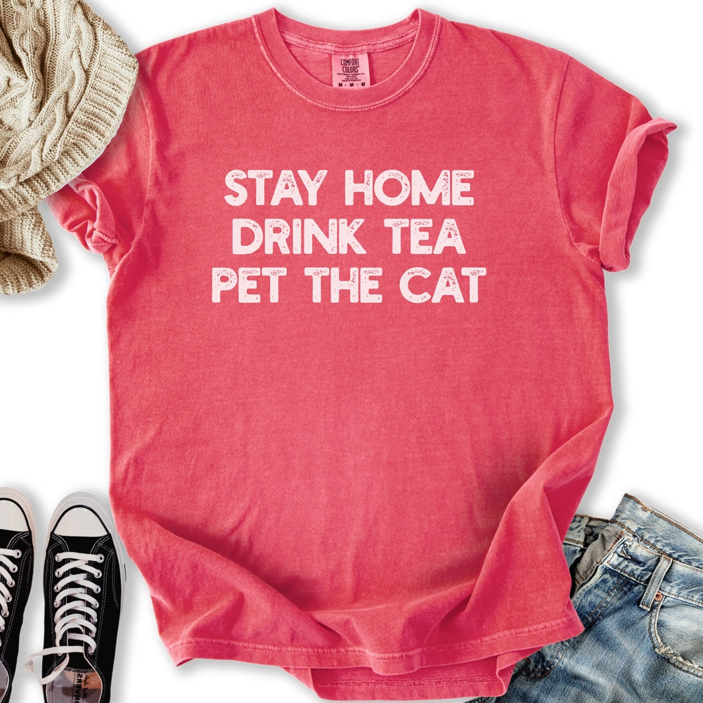 Drink Tea Pet The Cat Relaxed Tee