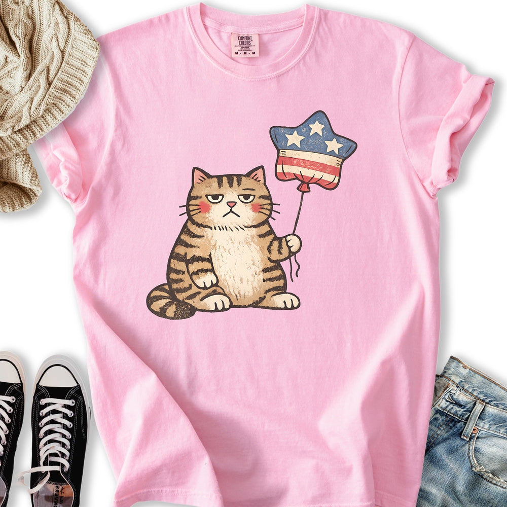 Unbothered Cat Patriot Relaxed Tee