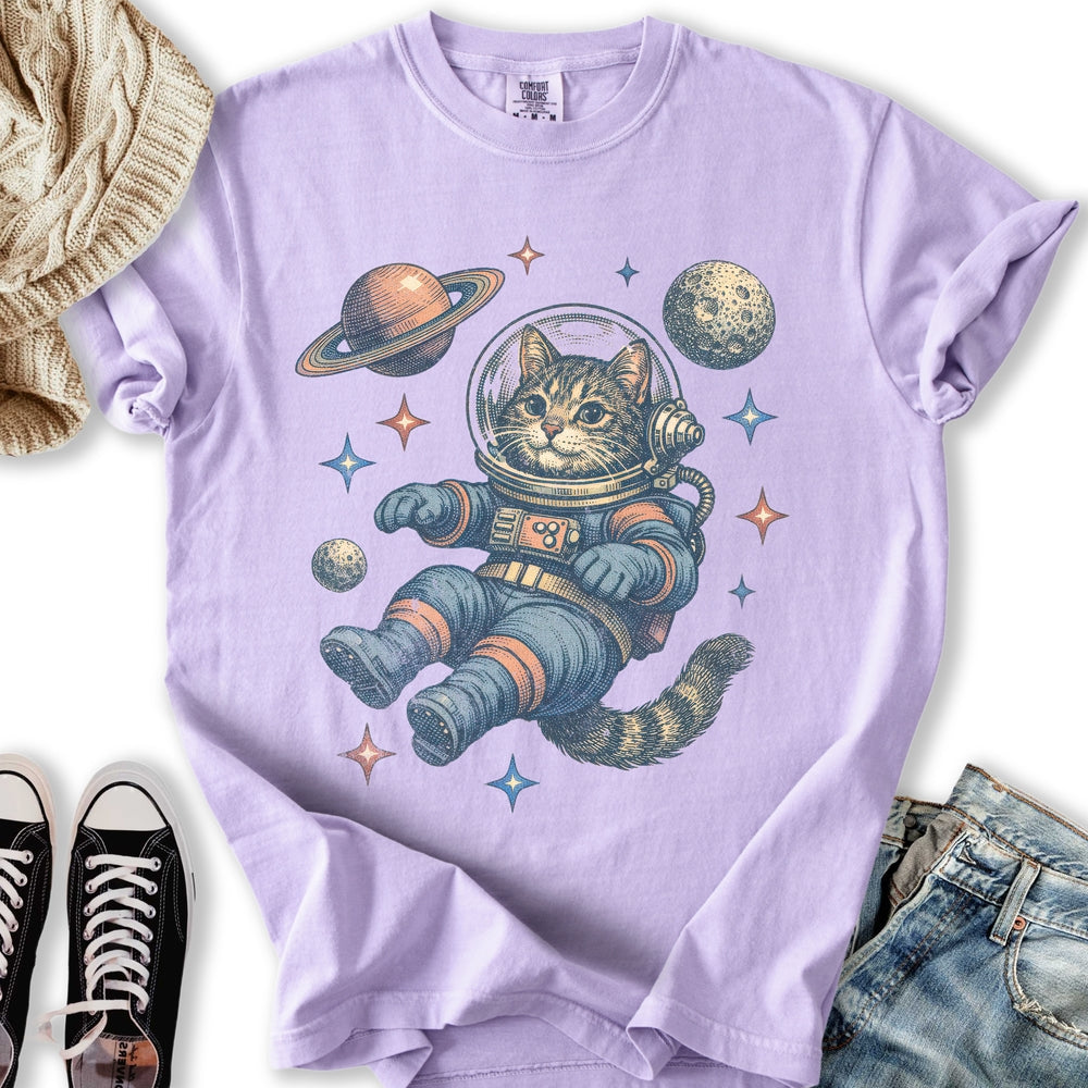 Retro Space Cat Relaxed Tee