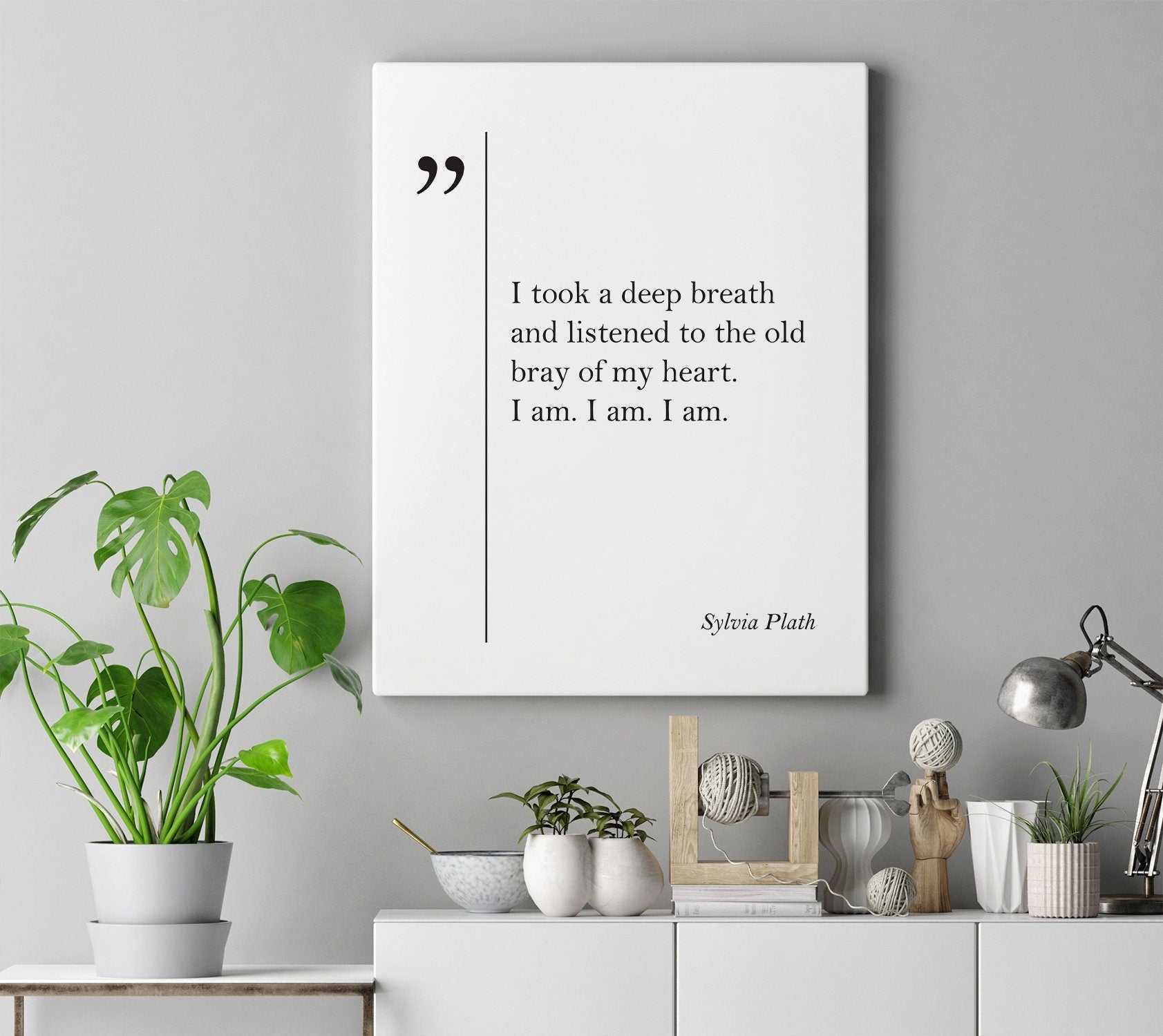 Sylvia Plath Quote Canvas Print, Framed and Ready to Hang