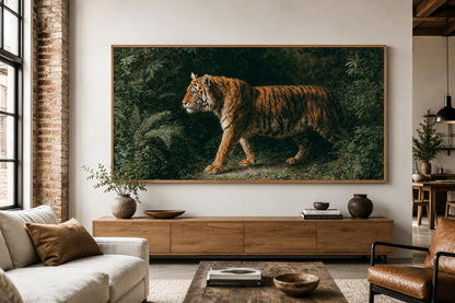 Bengal Tiger Canvas Print – Realistic Wildlife Wall Art for Living Room Decor