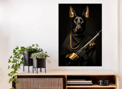 Doberman Canvas Print - Abstract Dog Art | Framed Cotton Canvas, Ready to Hang