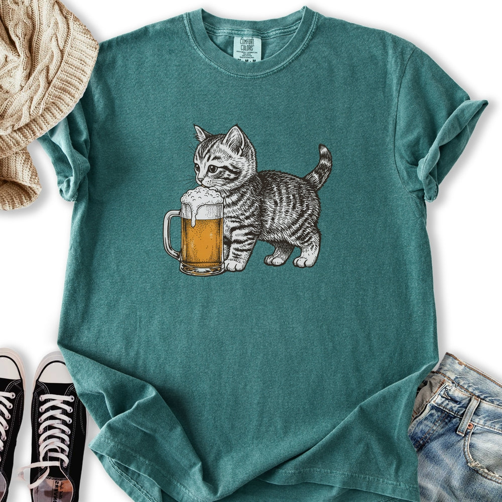 Kitten with Beer Relaxed Tee