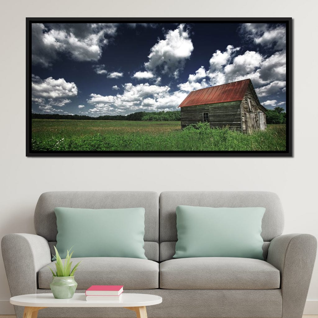 Old Barn in the Field Canvas Wall Art