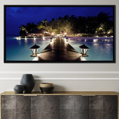 Night Vacation Canvas Wall Art