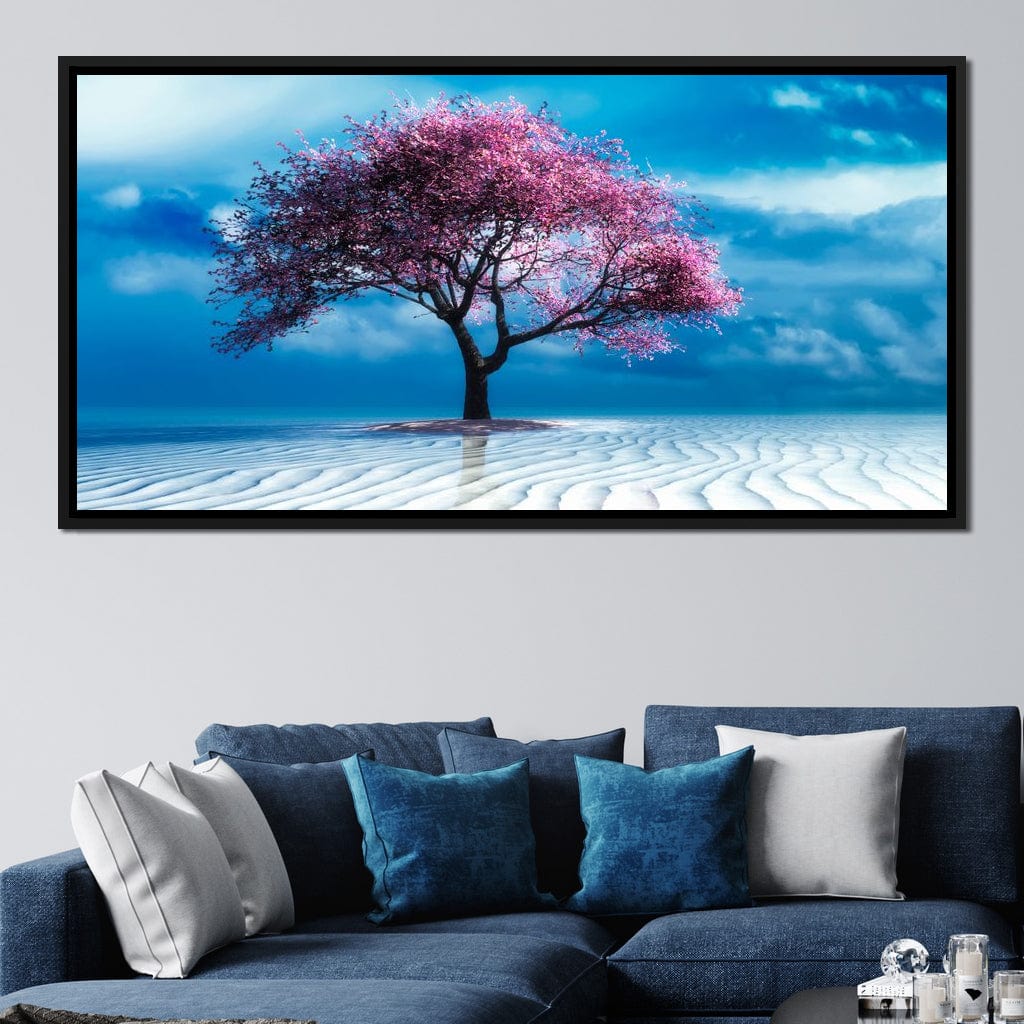 Lone Pink Tree Canvas Wall Art