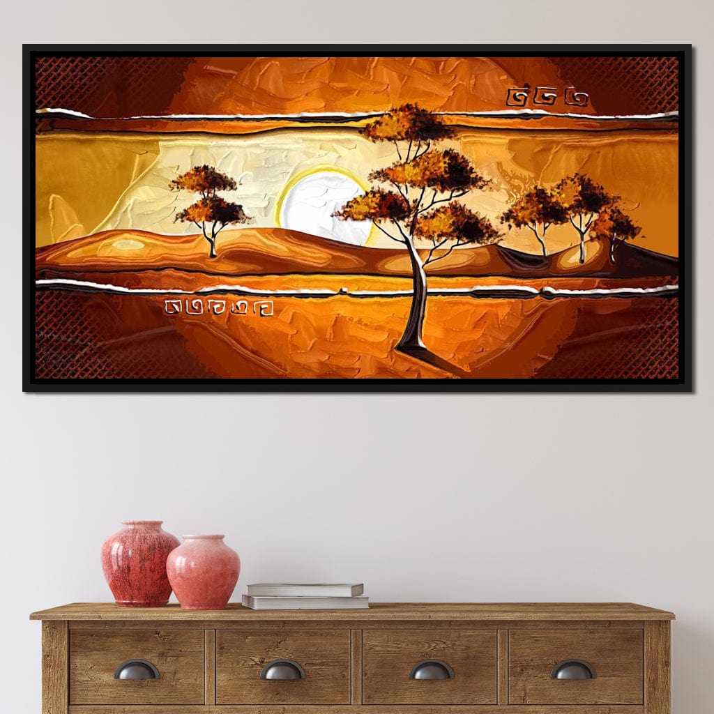 African Savanna Sunset Canvas Wall Art