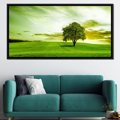 Green Prairie Canvas Wall Art