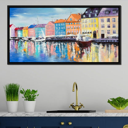 Copenhagen Port Canvas Wall Art