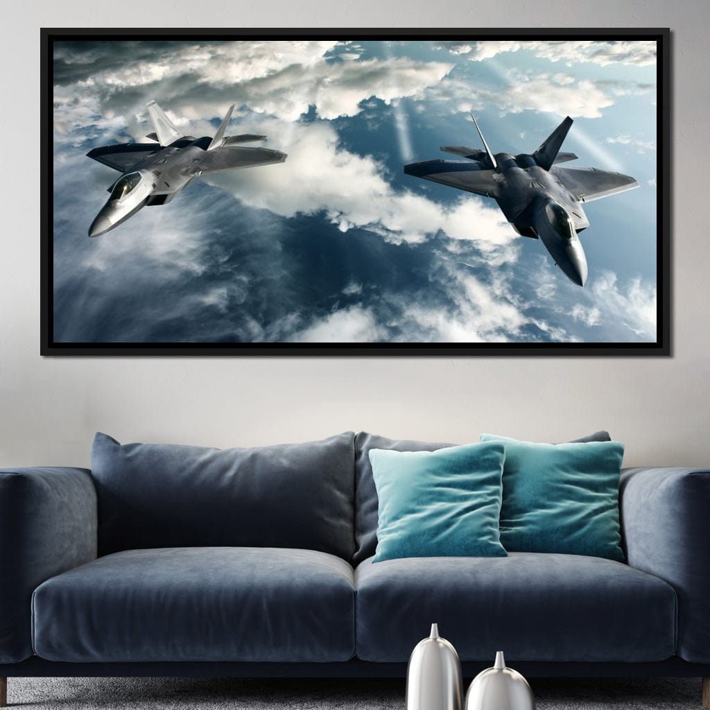 F-22 Raptors Canvas Wall Art