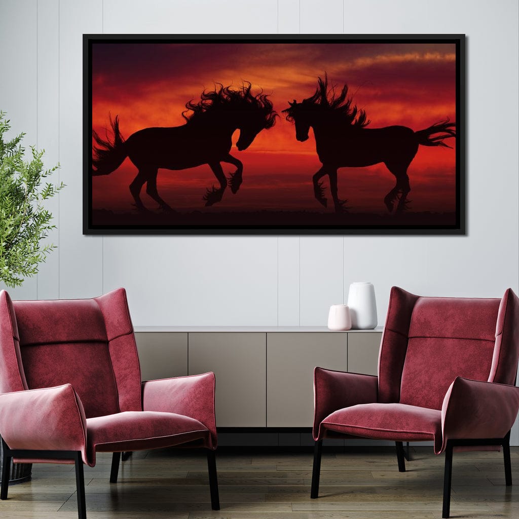 Stallion Sunset Canvas Wall Art