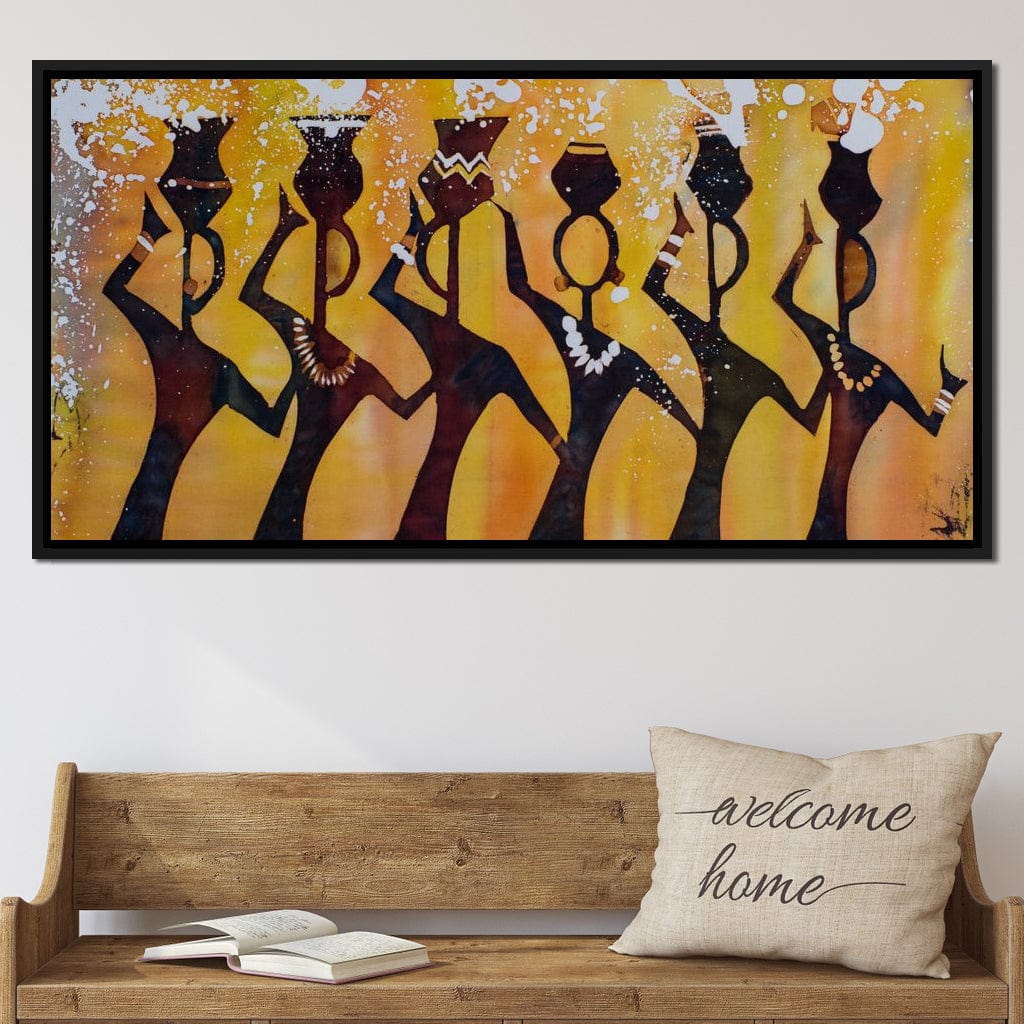 African Women with Jars Canvas Wall Art