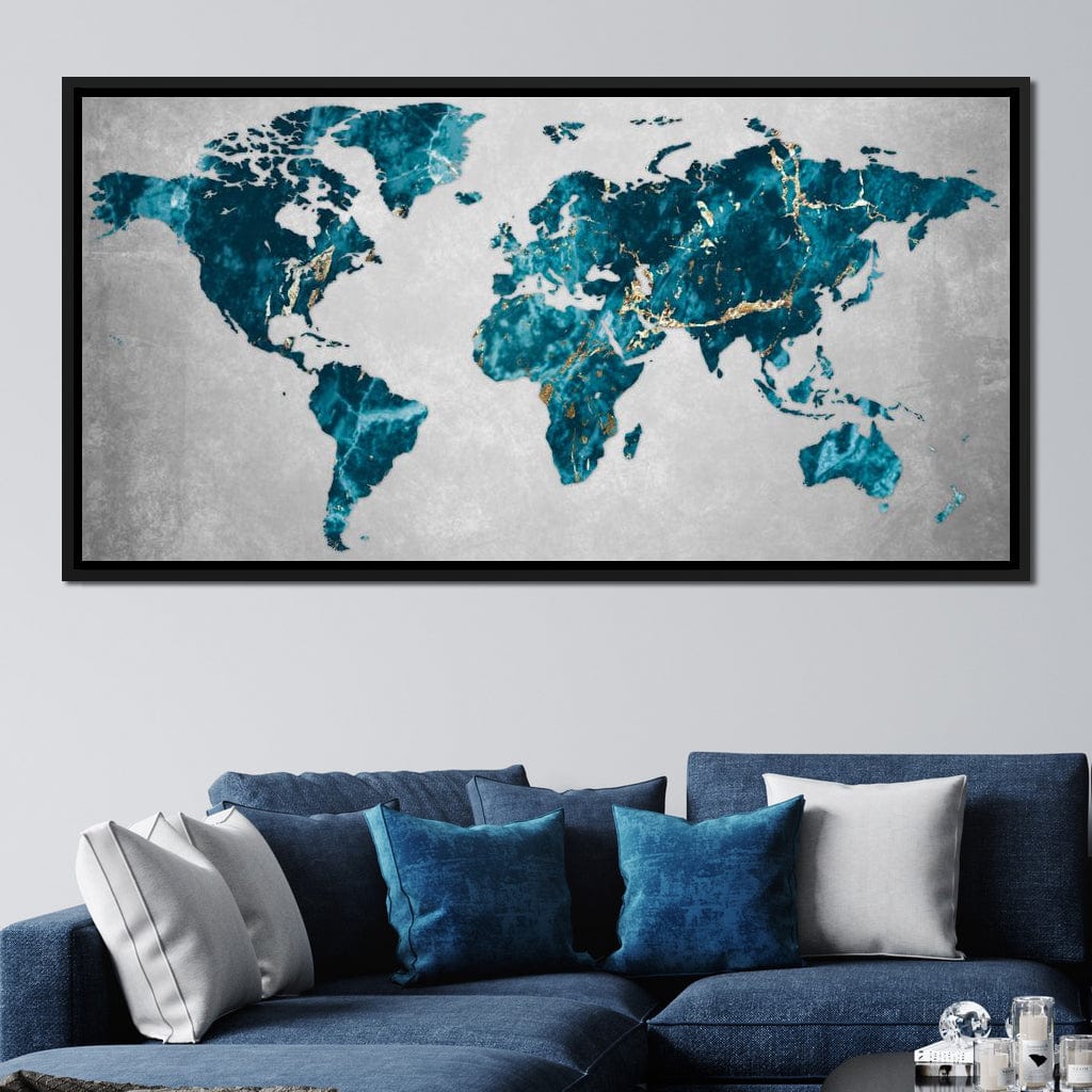 World Map 4 - Mateo Canvas Wall Art