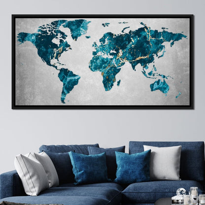 World Map 4 - Mateo Canvas Wall Art